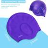 SHENYU Extra Large Silicone Swim Cap for Long Hair with Ear Protection, Multi-Color