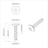 Wood Screws 2 Pcs Silver M4 X 28 Mm Steel