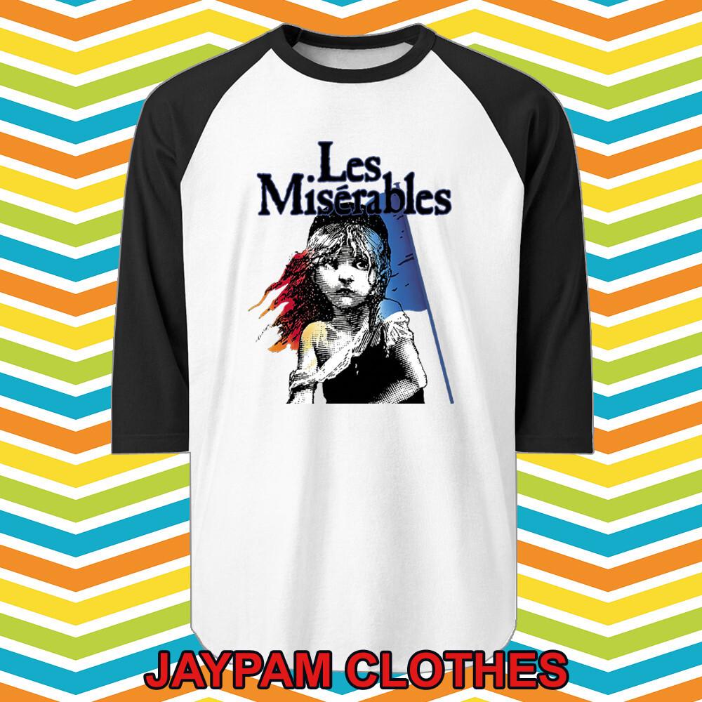 Les Miserables Broadway Show Men s Raglan Black Size S 2XL S