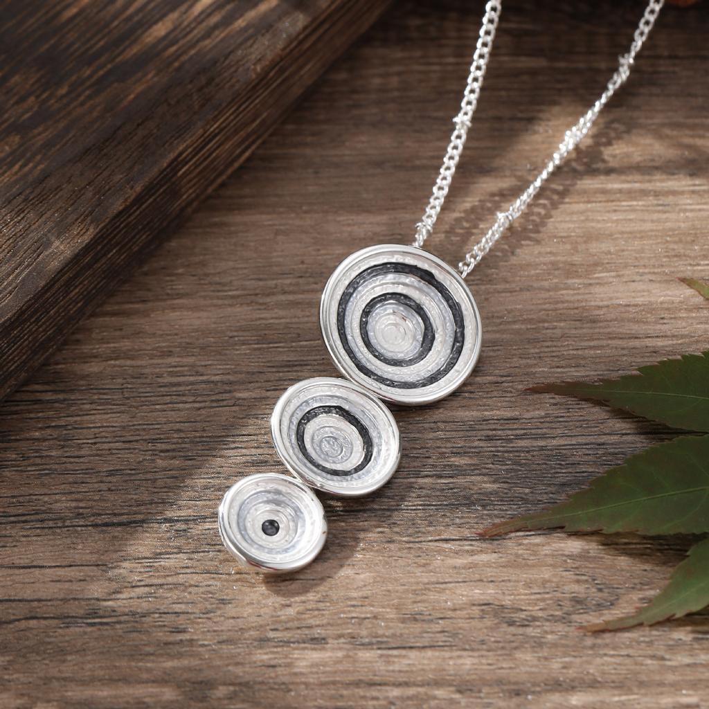 New Color Painting Oil Geometric Round Stud Earrings Pendant Set, Women's Fashion High-end Ring Necklace.