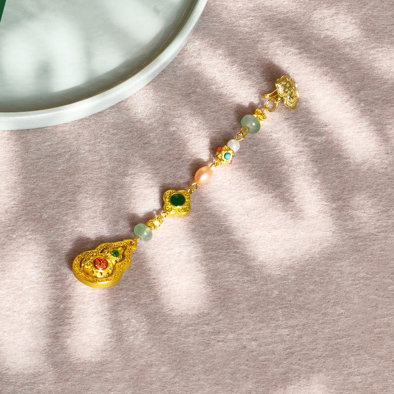 Ancient Style Waist Jade Ornament Waist Pendant Chinese Hanfu Cheongsam Hanging Tassel Waist Chain Pendants Dress Waist Decor