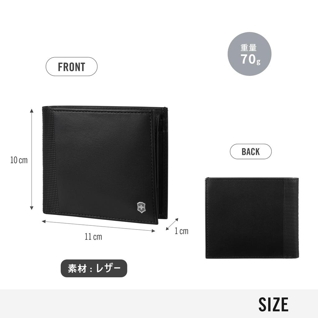 Altius Alox Deluxe Dubbelvikt Plånbok Plånbok Läder Vikbar Plånbok Dubbelvikt Märkesplånbok Svart Svart 611571 [Victorinox] Herr []