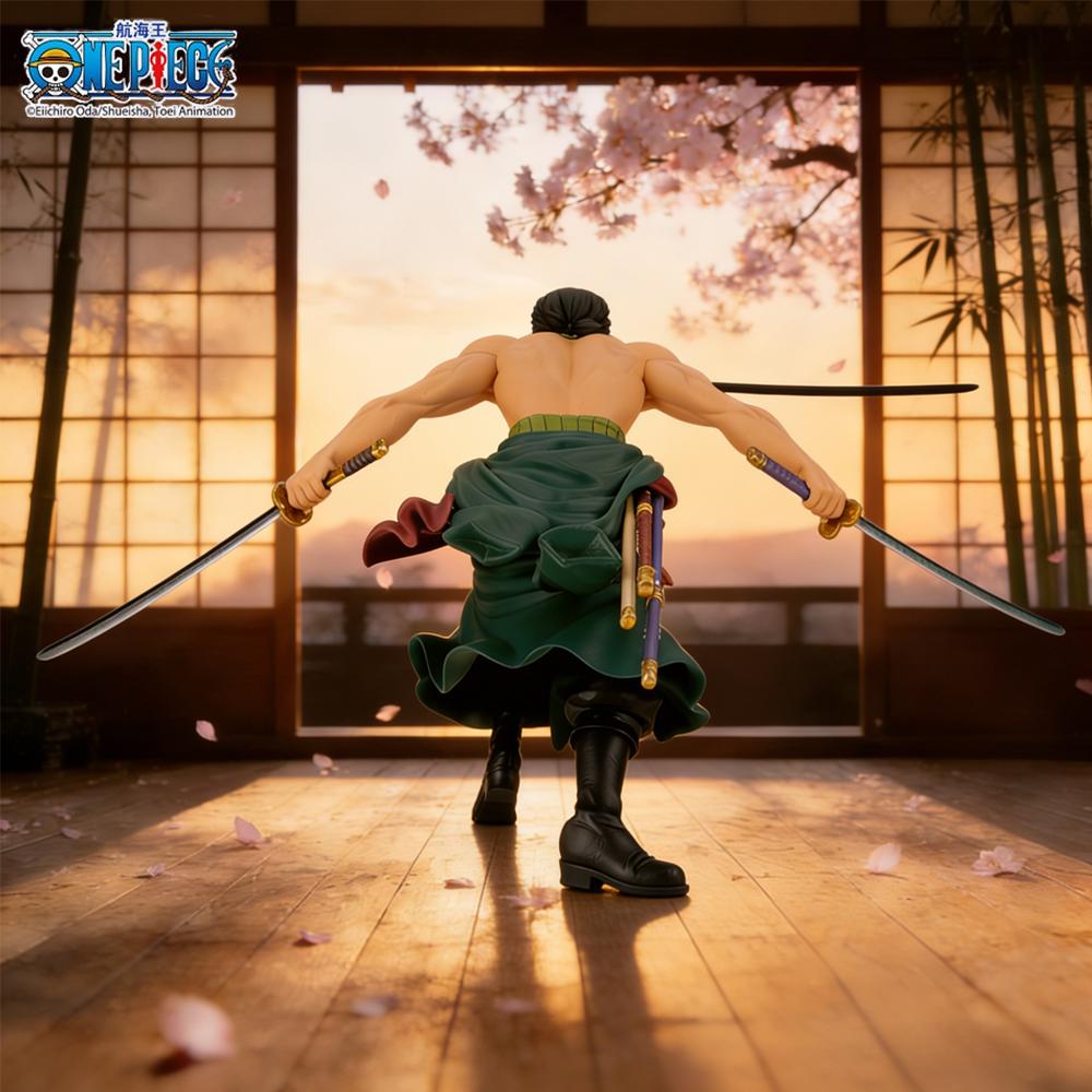 1pc Officially One Piece Zoro Three-Sword Style Action Figure - Anime Decorative Collectible Figurine, Perfect for Holiday Gifts