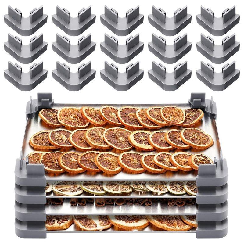 ABMH-Tray Stacker Set(16-Pieces) For Harvest Right Freeze Dryer-Enhanced Storage& Stability For Freeze-Dried Food