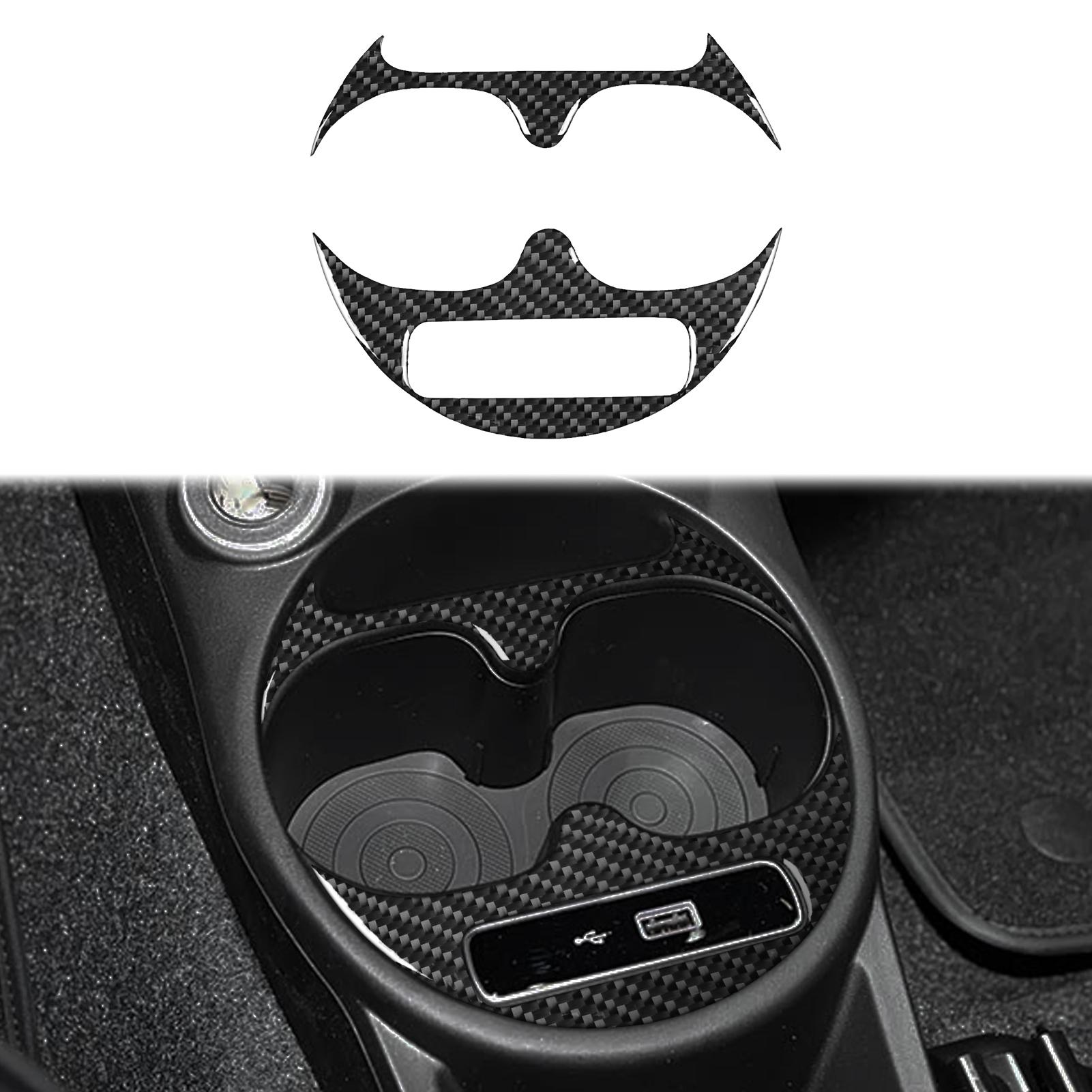 

Real Soft Carbon Fiber Cup Holder Frame Sticker For Fiat 500/Abarth 595/695 2016 2017 2018 2019 2020 2025 2025 2025 2025 LHD RHD For Fiat 500