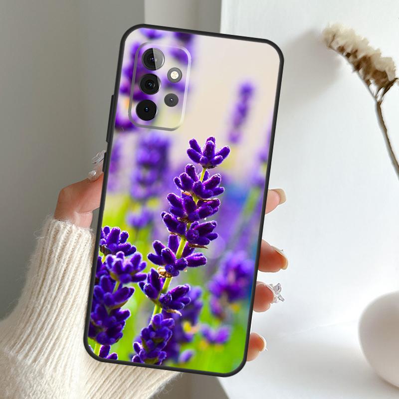 Lavender Purple Flowers Case For Samsung Galaxy A13 A33 A53 A06 A17 A56 A36 A26 A16 A15 A35 A55 A34 A54 A52 A12 A32