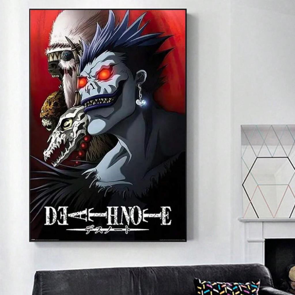 Halloween Frameless Wall Mural: Light Yagami & Ryuk for Living Room, Bedroom, Bathroom Decor