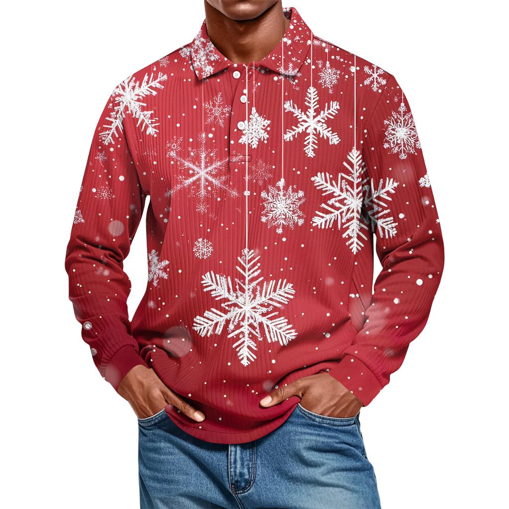 Men's Casual Style Solid Color Loose  Shirt Long-sleeved Top