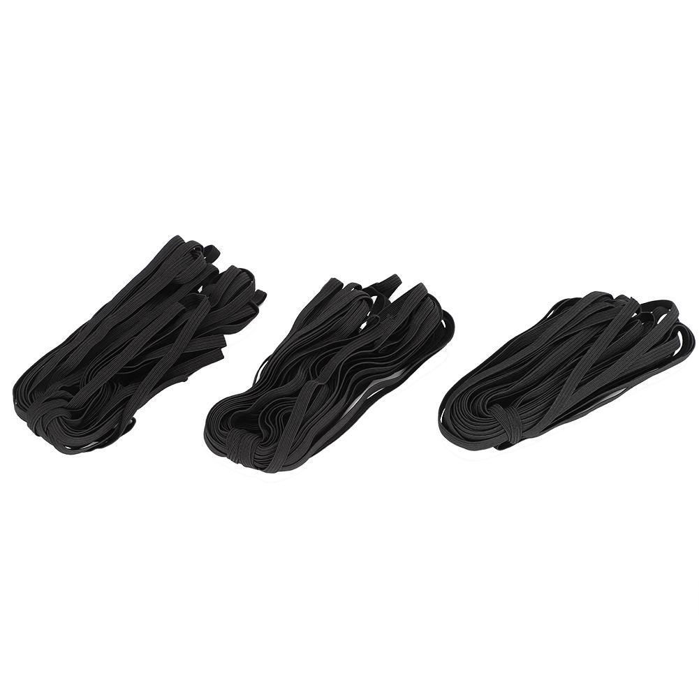 3 Bags 0.6cm 10m 32.8ft Flat Elastic Rope Cord Bands for Clothing Sewing DIY Craft ProjectBlack
