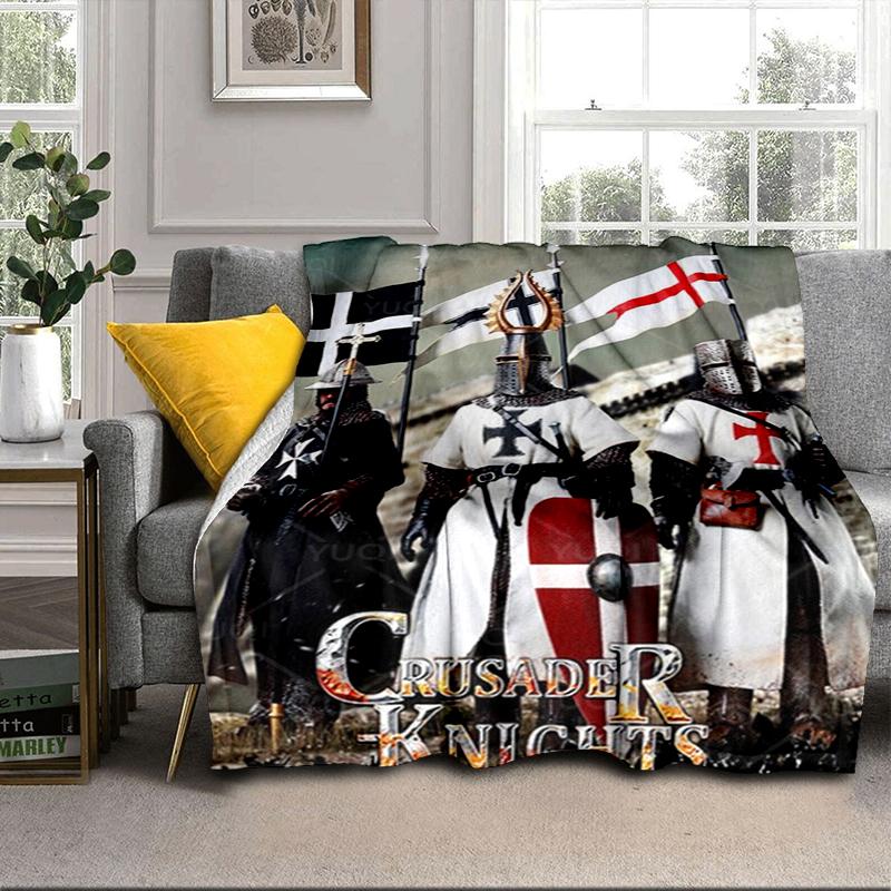 Knightly Crusader Armor Blanket Flannel Blanket for bed, sofa, Camping, Hiking, Picnic Essentials, gift for family Fan gifts