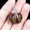 Colorful Pumpkin Charms Natural Crystal Pendant, Mini Carved Stone Charm with Halloween Decorations for Home Metal Hook, Micro Landscape Decor,