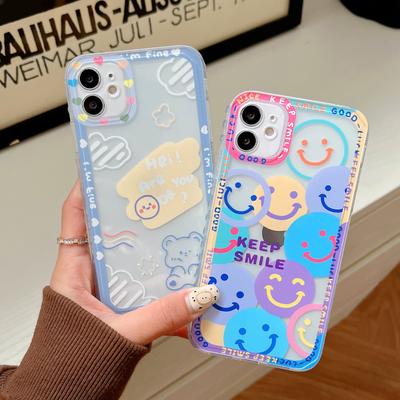 Smile Clear Phone Cases For Iphone 11 Case Iphone 13 14 Pro Max 12 Mini Xr Xs Max X 7 8 Plus Se 2022 2020 Funda Soft Back Cover