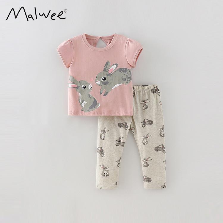 

Adorable Malwee Summer Cotton Two Piece Set For Girls With Animal Prints Perfect For Spring And Summer Wear StyleA