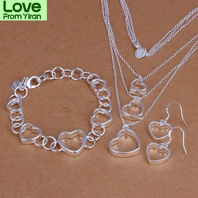 925 Sterling Silber Einige Modelle Valentinstag Geschenk Halskette Armband Ohrringe Modeschmuck Sets Für Frauen Braut Hochzeit