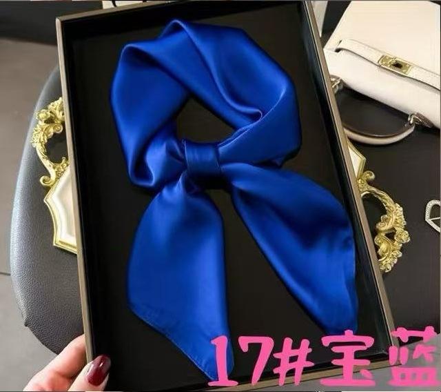 70cm Einfarbige Halstuch Hijab Schal für Frauen Seidensatin Stirnband Haarschals Damen Quadratische Schals Kopftücher für Damen