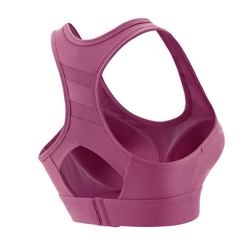 One-piece Fixed Cup High-strength Shockproof Gathered Sports Bra for Women Thin Style Beautiful Back Sports Bra