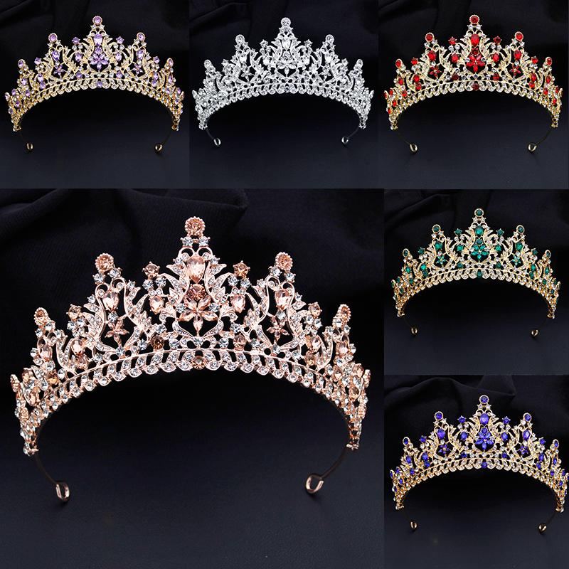 Luxury Flower Crystal Tiaras and Crowns for Bride Women Elegant Bridal Wedding Crown Hair Jewelry Party Prom Accessories