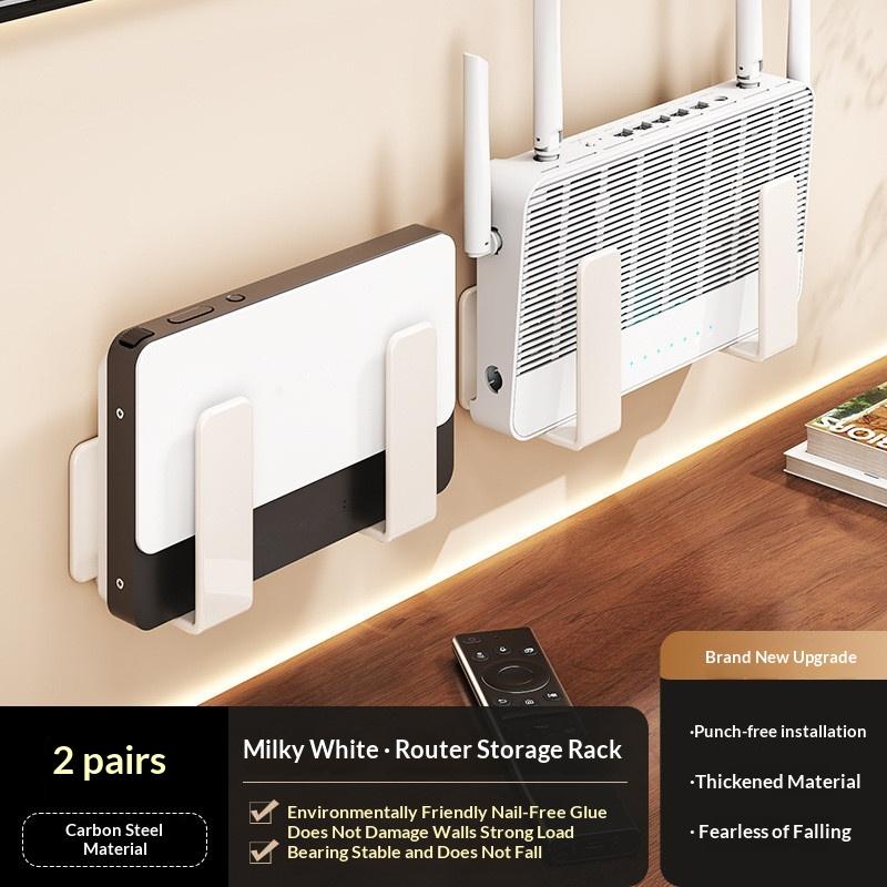 Wandmontage Router Steckdosenleiste Halter Kohlenstoffstahl Multifunktional Wifi Platzierungsregal Platzsparend Bohrlos Wandmontagehalterung
