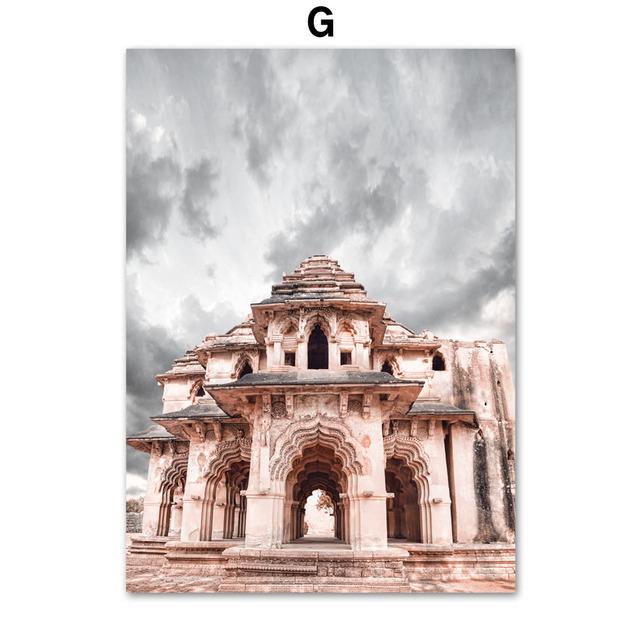 Tuval Duvar Resmi Loft Şehir Manzarası Kale Posterleri Ev Tasarımı Ev Odası Dekorasyonu Duvar Sanatı Çerçevesiz