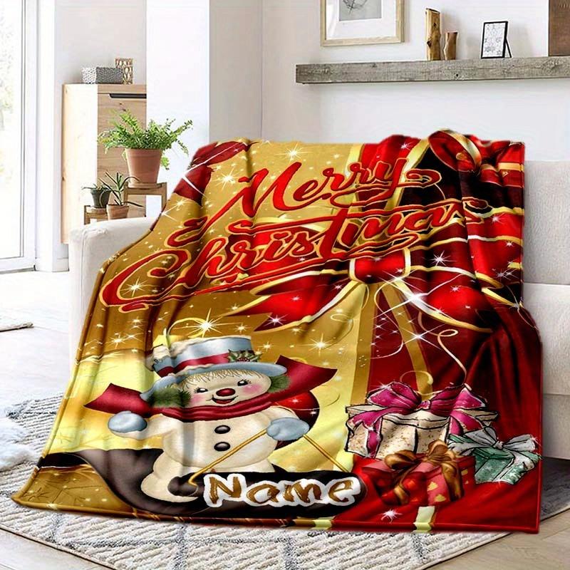 Christmas Decoration Customize Your Name Blanket Used For Chair Office Sofa Bed Camping Soft And Warm Giving Friends And Relatives Birthday Gifts