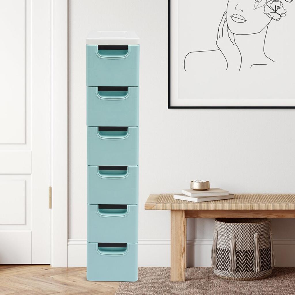 6-Tier Tall Storage Cabinet Organizer with 6 Drawers, Slim Narrow Design for Small Spaces, Closet, Bedroom, Kitchen, Bathroom