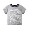 2026 Summer Boys Korean Style Dinosaur Round Neck Cotton T-shirt