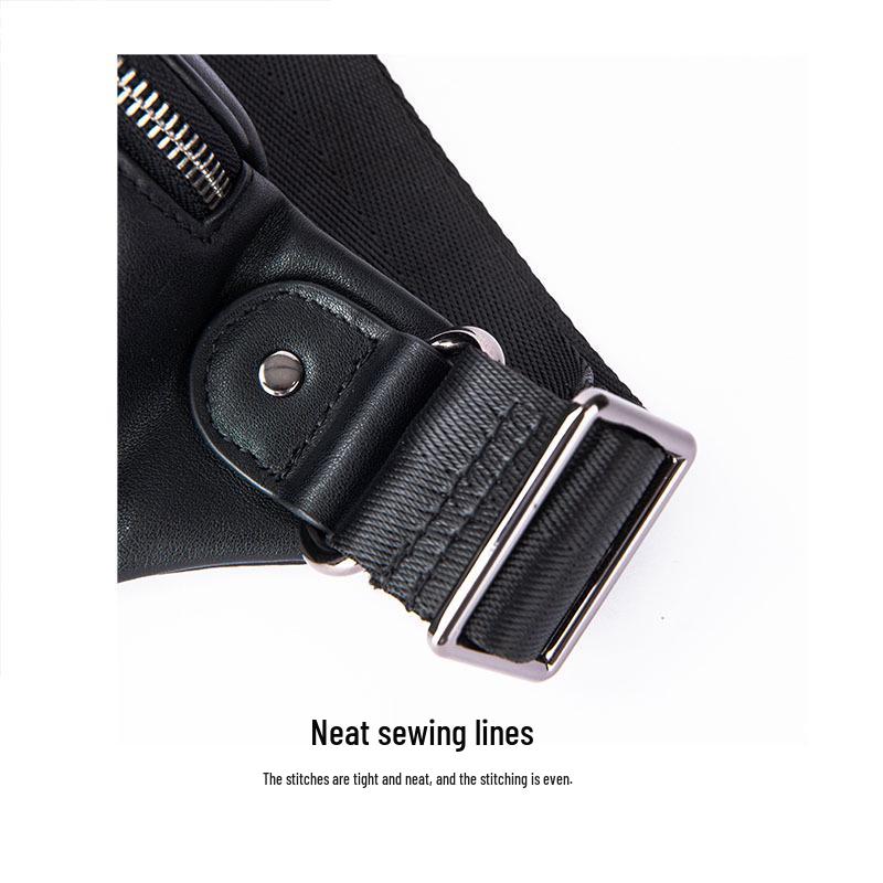 Herren Trendige Minimalistische Hüft- und Brusttasche - Echtes Rindsleder, Weiche Lässige Umhängetasche, Japanischer & Koreanischer Stil