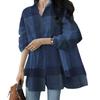 Women's Plaid Loose Long Sleeve Button-Up Shirt - 2024 Autumn Fashion Top