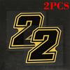 2pcs Motorcycles Gold Number 0-9 Stickers Waterproof for Motorcycle Fairing Helmet Car Windows Trunk Universal Vinyl Decals