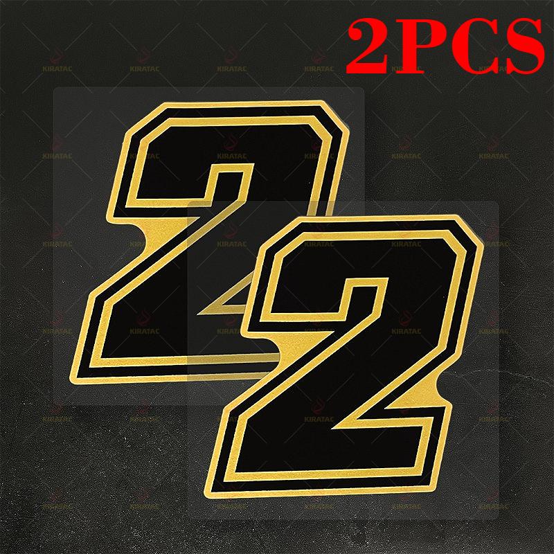 

2pcs Motorcycles Gold Number 0-9 Stickers Waterproof for Motorcycle Fairing Helmet Car Windows Trunk Universal Vinyl Decals M-High 10cm