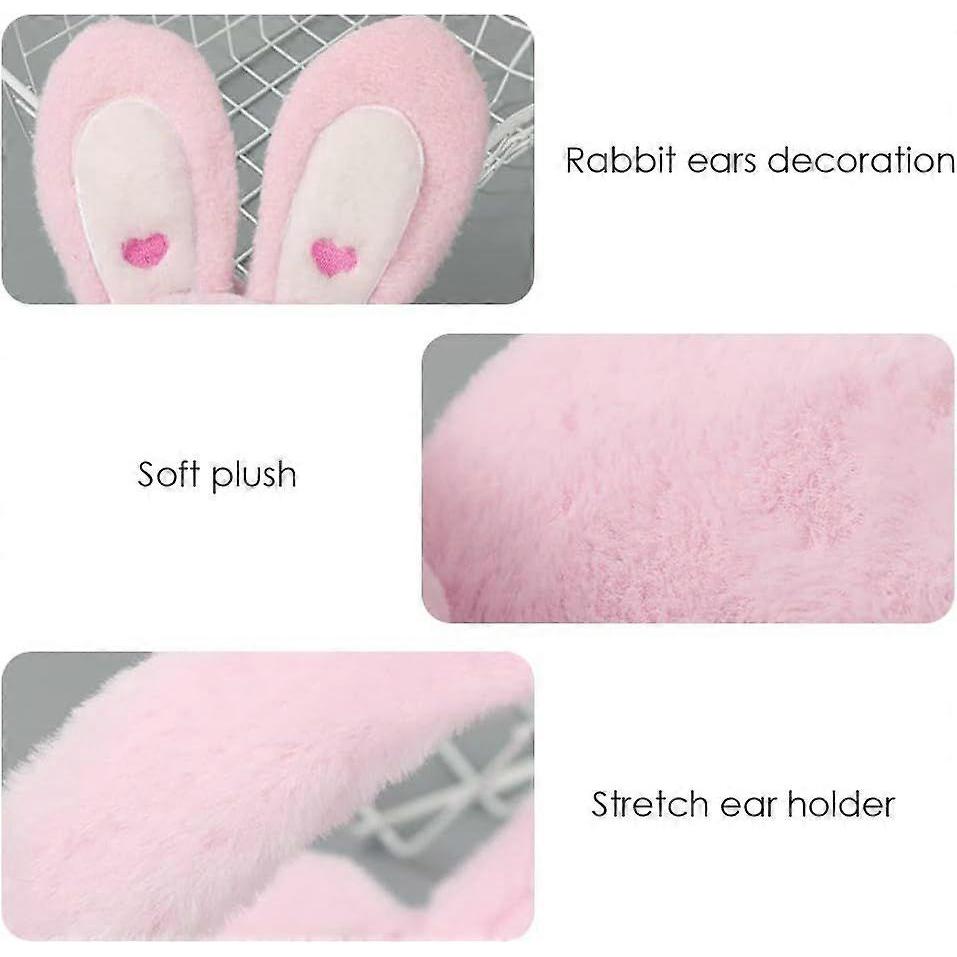 Cute Bunny - Ears Foldable Ear Muffs for Women & Girls - Winter Warm Fluffy Ear Covers