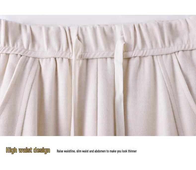 2025 Spring/Autumn Women's High Waist Elastic Drape Pants: Popular Light Luxury Style with Narrow to Wide Leg Design