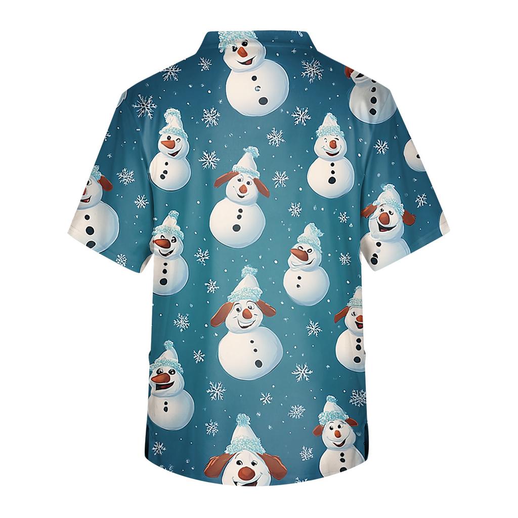 Ανδρική μπλούζα εργασίας με κοντό μανίκι με λαιμόκοψη V με στάμπα