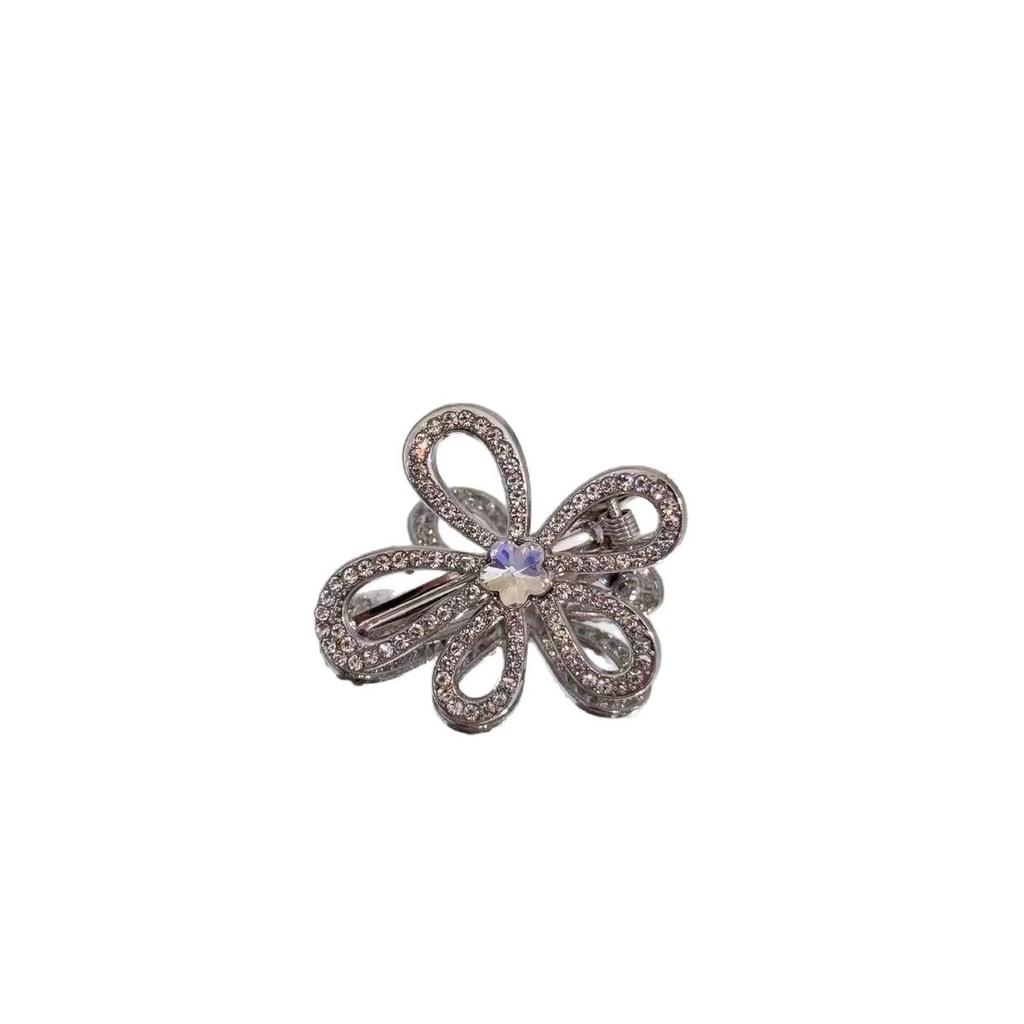 Exquisite Sparkling Diamond Flower Hair Clip for Women – Elegant Side Hair Accessory