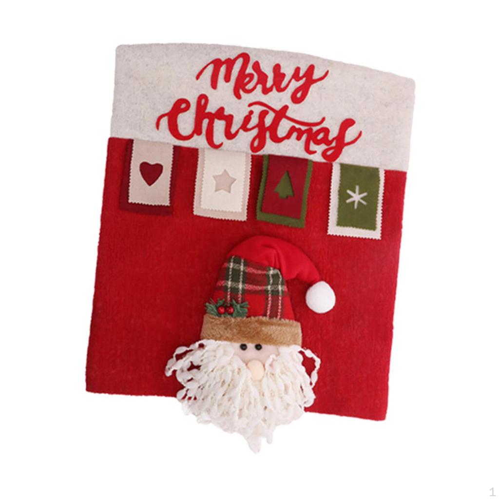 Christmas Back Chair Cover Protection Washable Sturdy Dining Decoration for Festival