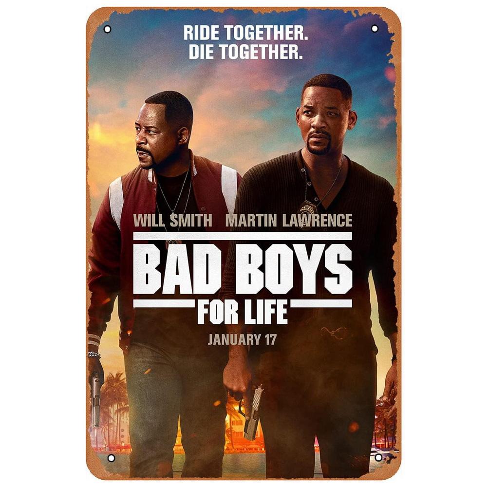 Vintage Metal Tin Signs Movie Bad Boys For Life Posters Plate Wall Decor for Home Film Bars Man Cave Cafe Clubs Garage Retro