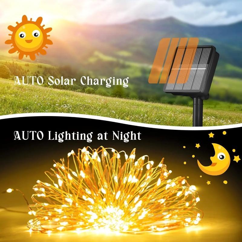 300 LED Solar Light Outdoor Lamp String Lights For Holiday Christmas Party Waterproof Fairy Lights Garden Garland Copper