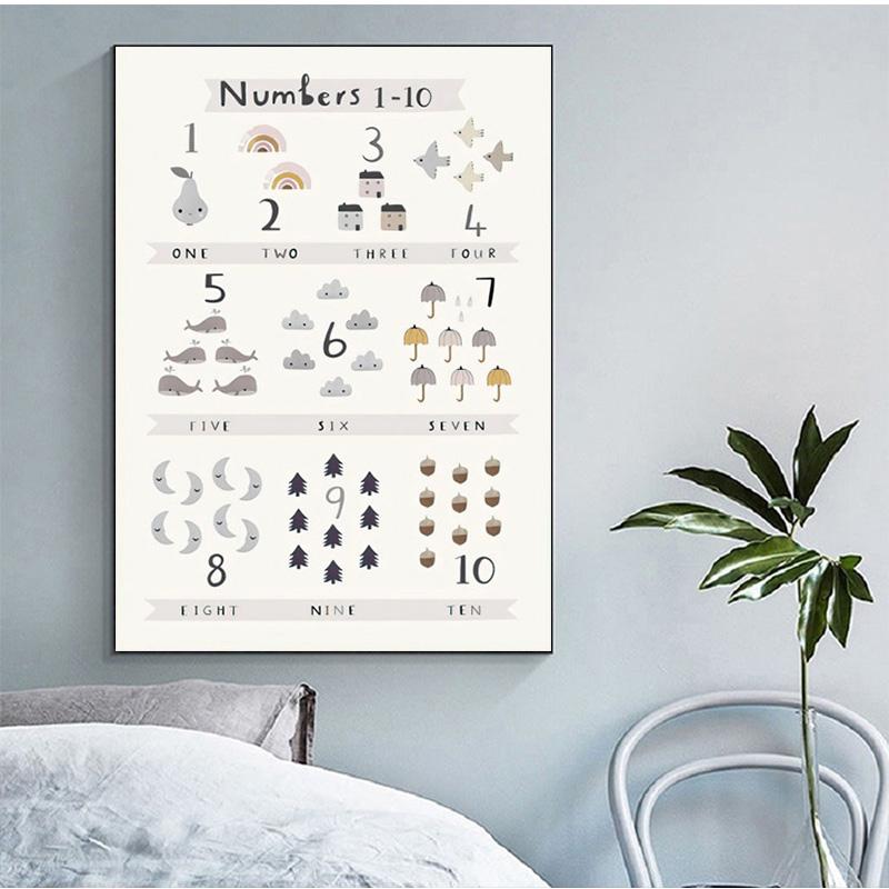 Creative Cute Cartoon Animal Poster Printmaking Nordic Wall Art Canvas Painting Children's Room Mural Room Decoration Pictures