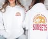 Season, Chasing Sunset Letter Print Long Sleeve Top Fashion Women's Hooded Sweater