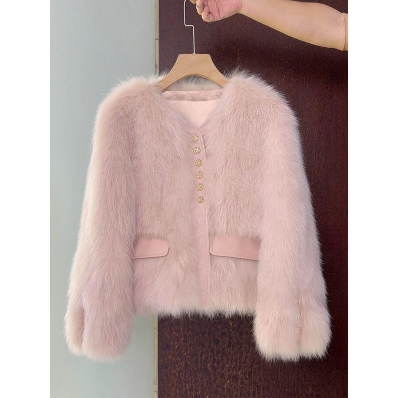 Women S Short Small Fragrance Style Autumn Winter Polyester Outerwear