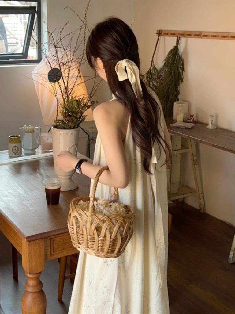 New Chinese Style National Style Neck Sling Dress Children's Summer New Cold Zen Niche Design Dress