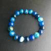 Bracciale da donna con perline in finta agata, catena rotonda, gioielli per amici