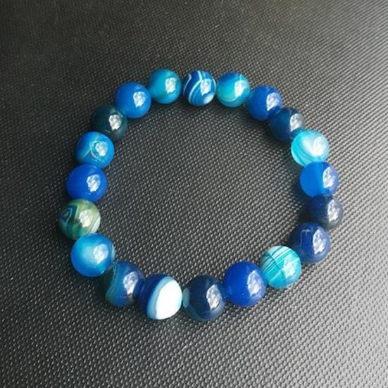 Bracciale da donna con perline in finta agata, catena rotonda, gioielli per amici