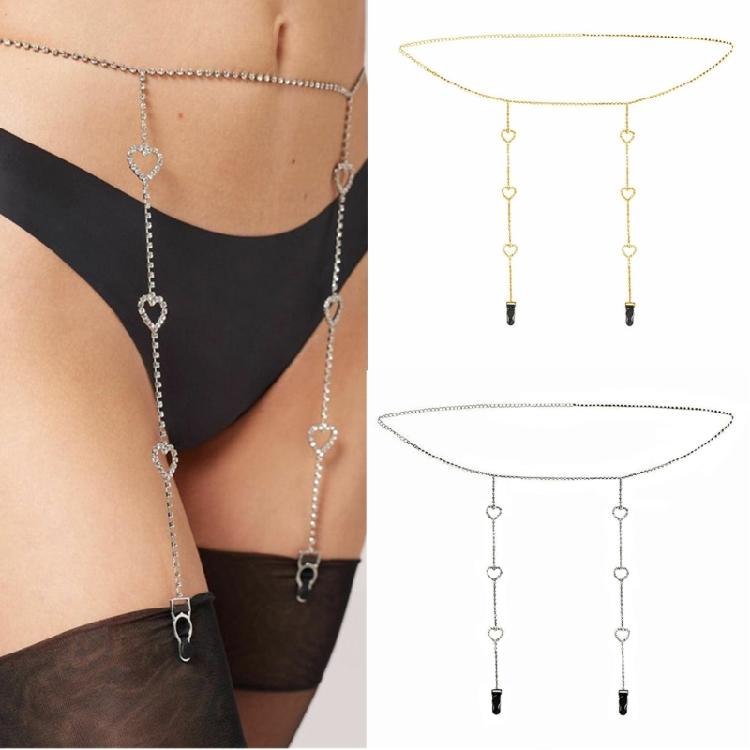 Women Waist Chain Rhinestones Garter Clip Sexy Leg Chain Antislip Suspender Clip Thigh Belt Body Jewelry Waist Decors