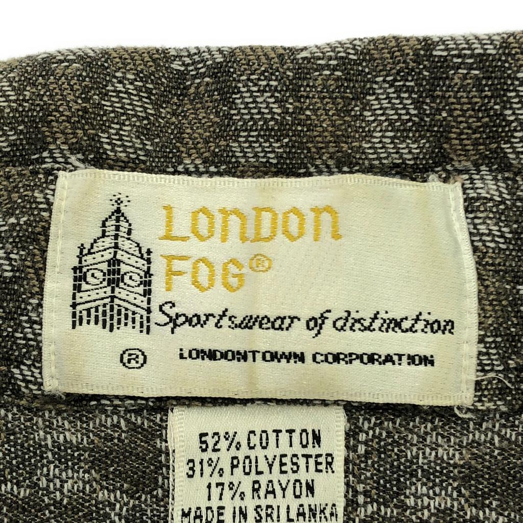 LONDON FOG 80s Vintage Overall Handle Long Sleeve Shirt M Gray X Brown Men's Used