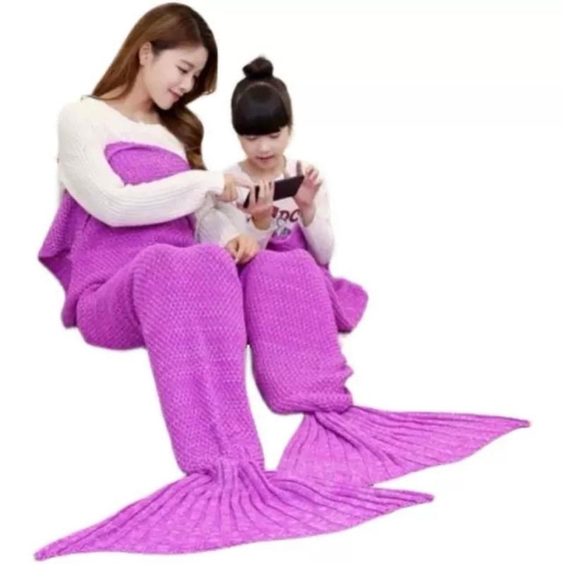 Pătură de dormit sirenă purtabilă flanel pătură coadă de sirenă toate anotimpurile copii adulți pătură confortabilă pentru îmbrățișat