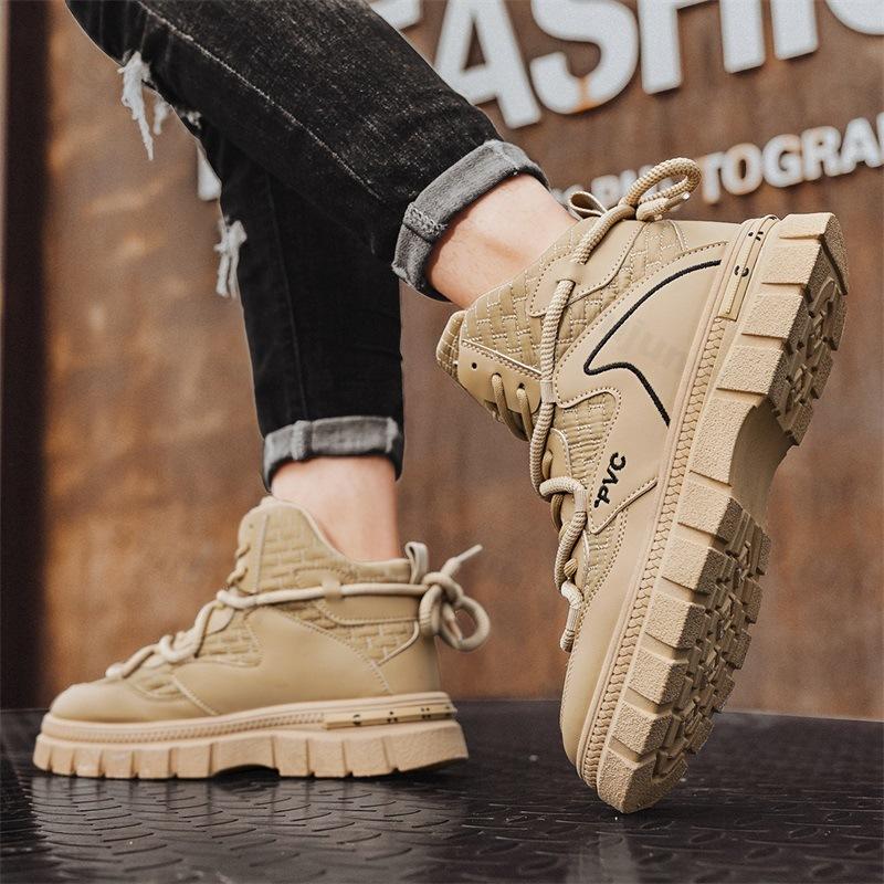 Men Outdoor Ankle Boots 2026 Autumn Comfortable Non Slip Casual Shoes Short Boots Fashion High Quality High Top Sports Shoes