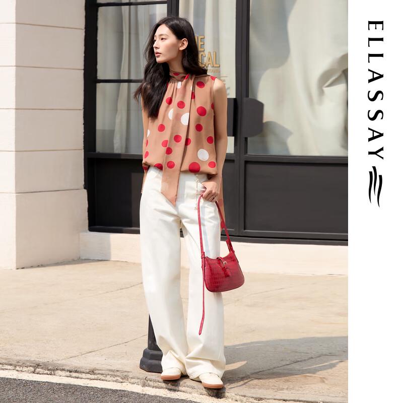 ELLASSAY Women's White Straight-Leg Jeans