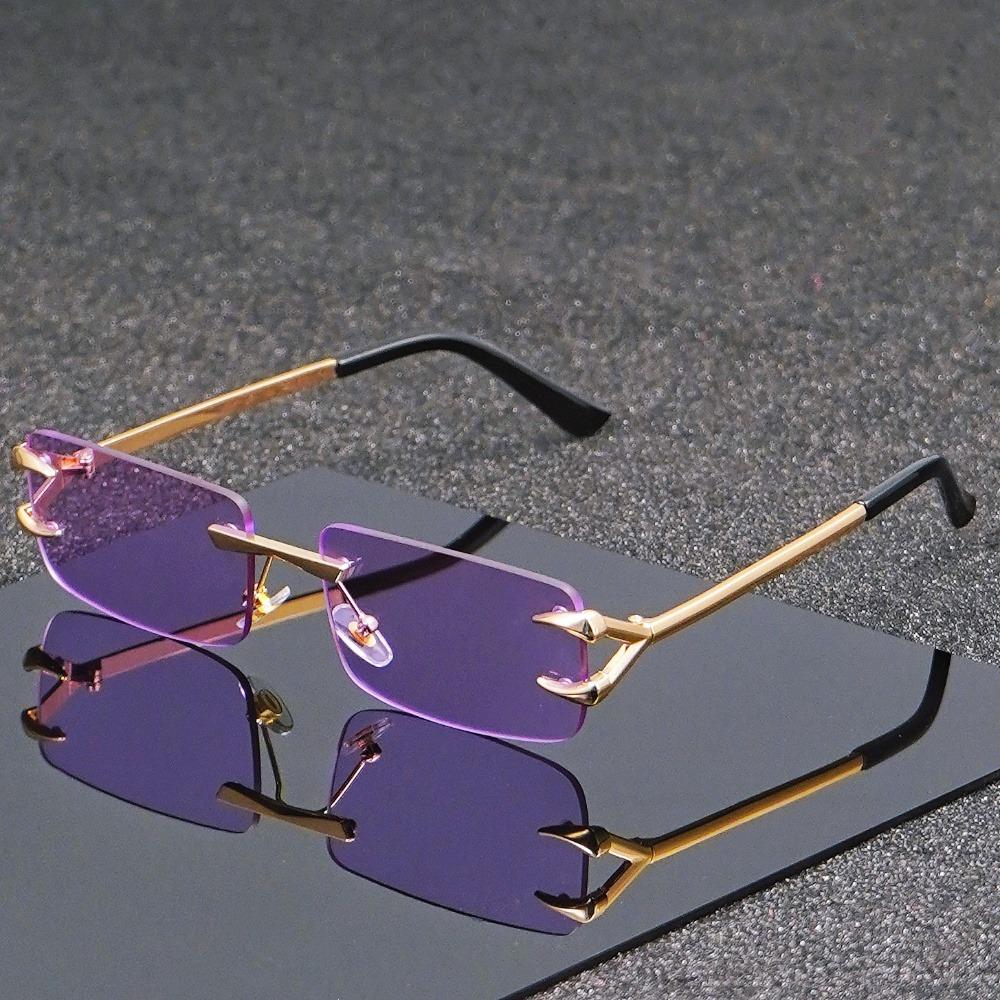 

Mens and Womens Casual SquareDesign Frameless Metal Fashionable Glasses Are Suitable for Both Casual and Formal Occasions