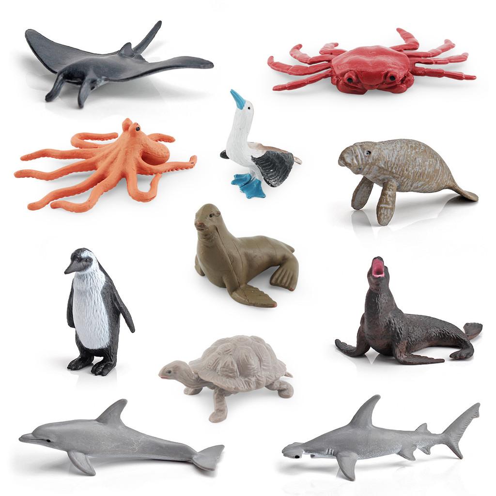 Realistic Ocean Animal Model Set Including Whales Dolphins Sharks Turtles Crabs And More For Educational Play And Decoration